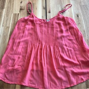 Old Navy Coral Pink Pintuck Flow Tank Top Size M